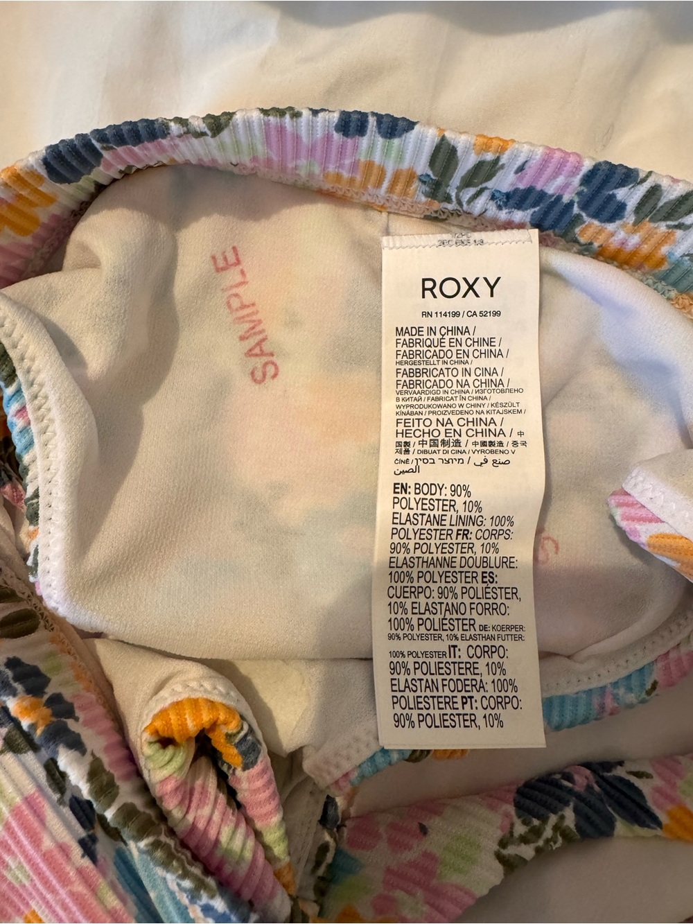 Roxy Floral Ribbed Bikini Bathing Suit Bottom - Picture 4 of 5